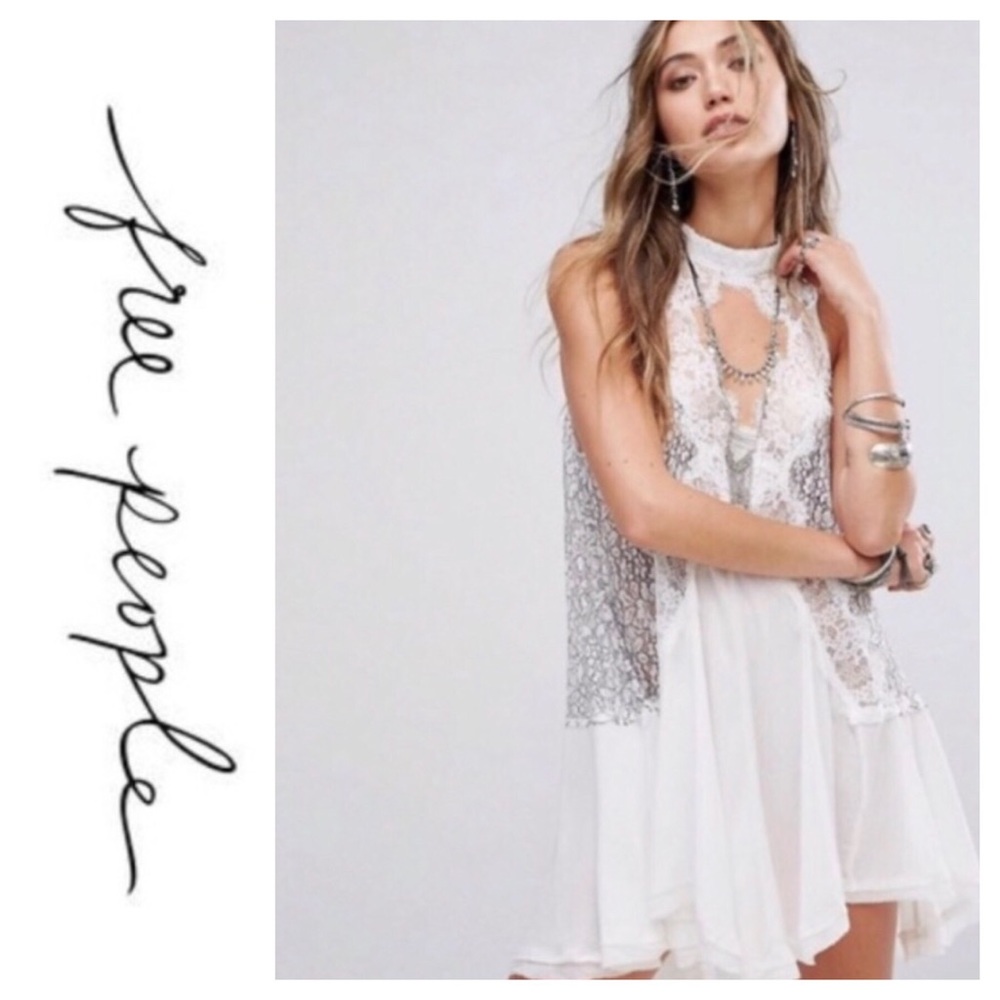 Free People Tell Tale Heart Lace Tunic/dress